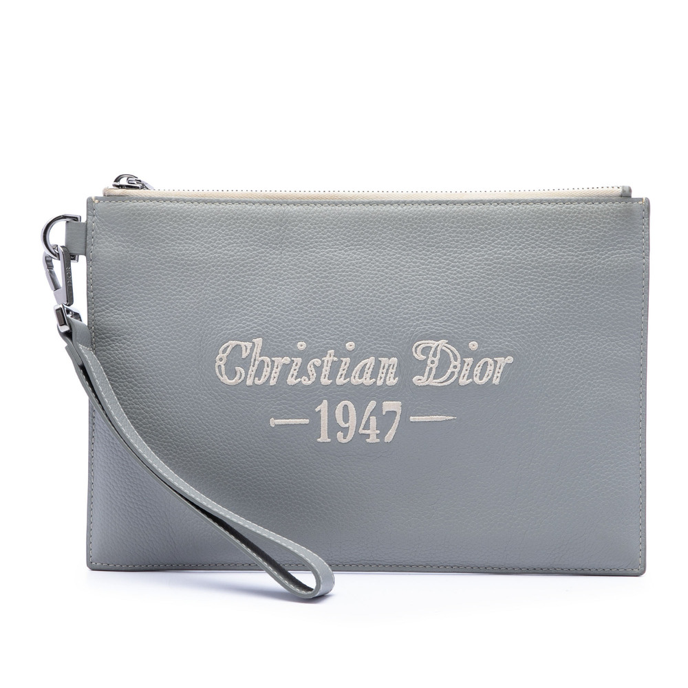 Pre-Loved Dior Grained Calfskin 1947 Signature A5 Pouch